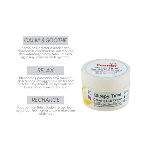 Jual Bambi Calming Rub Cream Sleepy Time 40gr Shopee Indonesia