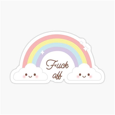 Kawaii Fuck Off Sticker For Sale By Greenbunny Redbubble