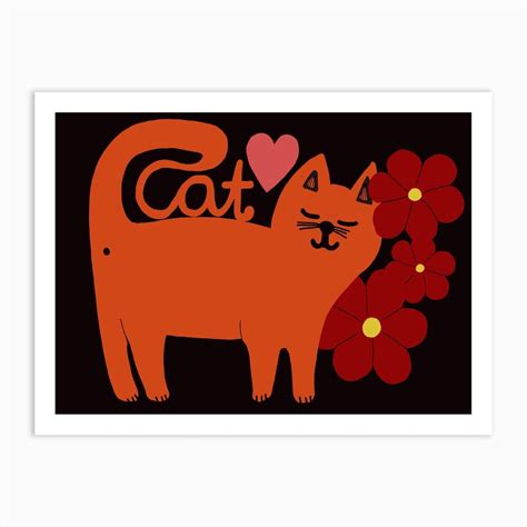 Orange Cat Art Print by Freya MacPhail - Fy