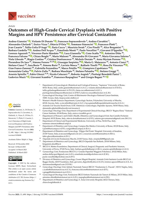 Pdf Outcomes Of High Grade Cervical Dysplasia With Positive Margins And Hpv Persistence After