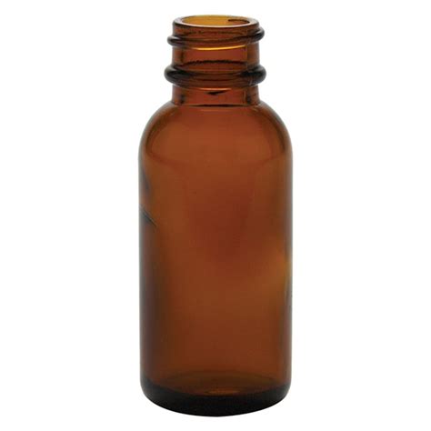 1 Oz Amber Glass Boston Round Bottle With 20 400 Neck Cap Sold Separately U S Plastic Corp