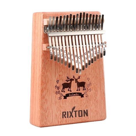 Rixton Kalimba Thumb Piano 17 Key With Tuning Hammer Portable Mahogany