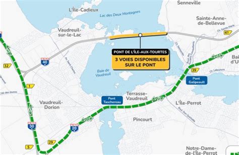 Pont de lÎle aux Tourtes fermeture complète cette fin de semaine et