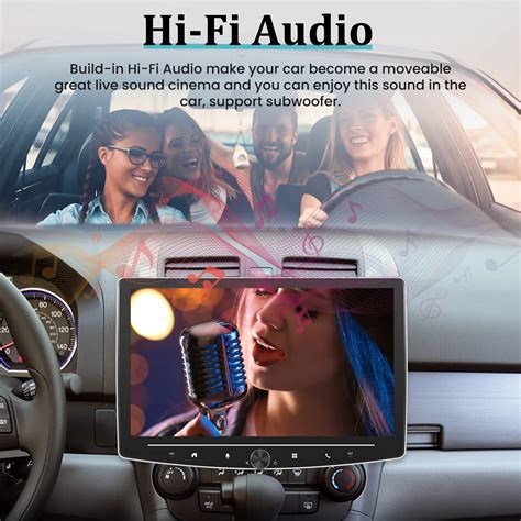 NHOPEEW 10 Inch Single Din Android Car Stereo With Wireless Apple