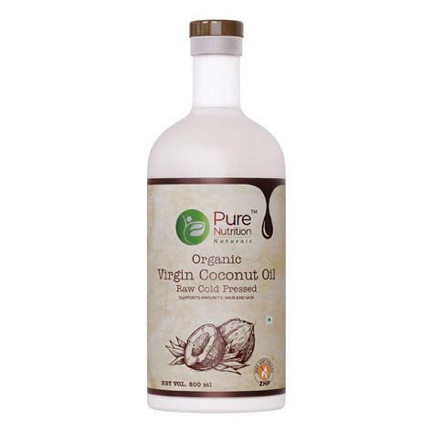 pure nutrition cold pressed raw virgin coconut oil glass bottle ml