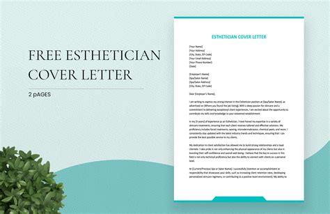 Esthetician Cover Letter Template Google Docs Infoupdate Org