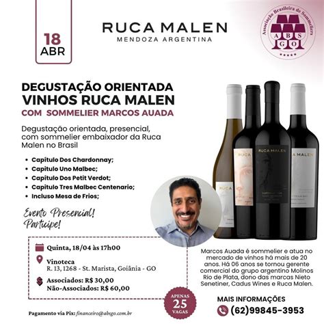 Degustação orientada vinhos Ruca Malen Agenda do Vinho