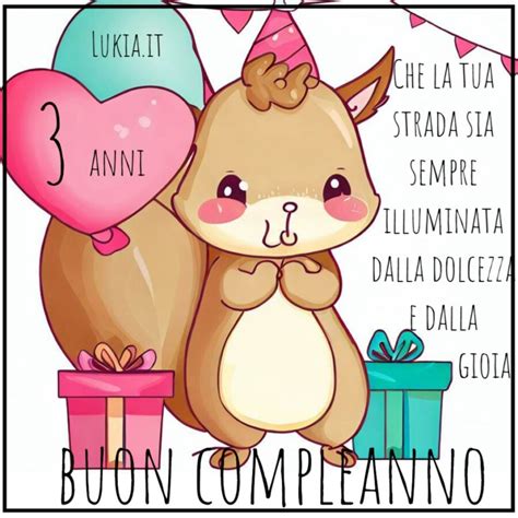 Un Biglietto Di Auguri Speciale Per Il Terzo Compleanno Lo Scoiattolo