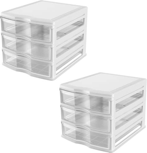 Life Story 3 Drawer Stackable Shelf Organizer Plastic