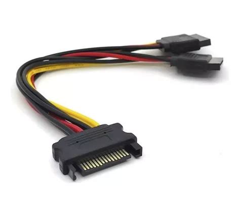 Adaptador Cabo Força Y 2x Sata Fêmea 1x Sata Macho 20cm