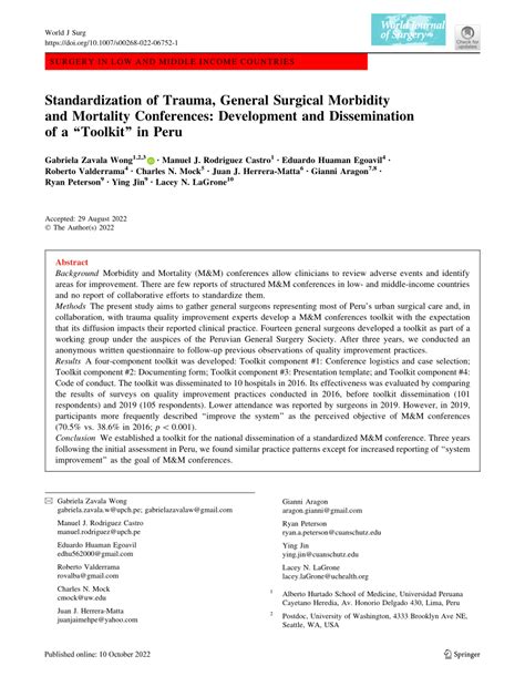 PDF Standardization Of Trauma General Surgical Morbidity And