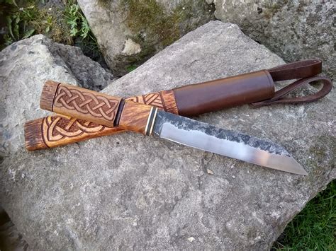 Anglo Saxon Seax Knife Engraved Hunting Knife Custom Seax Knife