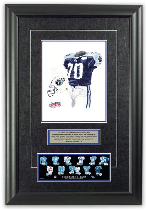 NFL Tennessee Titans 1999 uniform original art – Heritage Sports Art