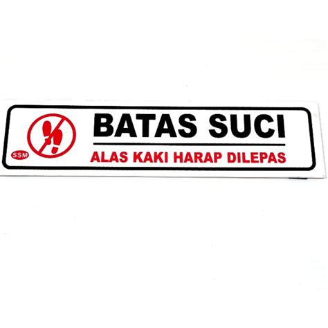 Jual Sign Label Akrilik KECIL BATAS SUCI Shopee Indonesia