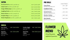 Cannabis Dispensary Menu