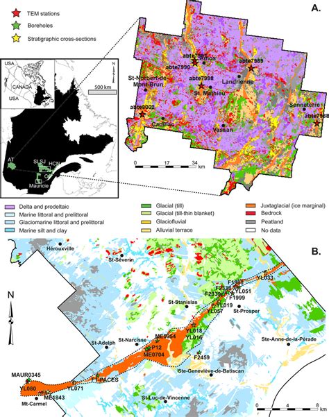 (Left) general map of the study area spanning over five regions of the ...