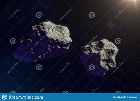 Asteroids in space stock illustration. Illustration of global - 263248273