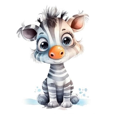 Premium Photo | A watercolor drawing of a baby zebra