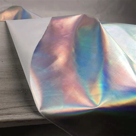 Stretchstoff Silber Schillernd Regenbogen Holographisch Metallic Laser