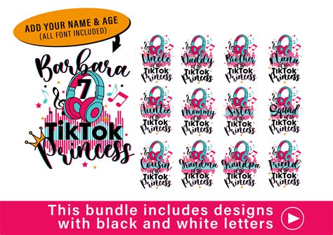 Tik Tok Birthday Princess Bundle Svg Birthday Squad Svg Tik Etsy