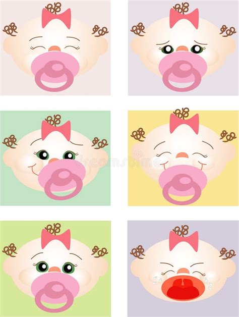 Expressions of a Young Baby Stock Vector - Illustration of angered, happy: 1222947