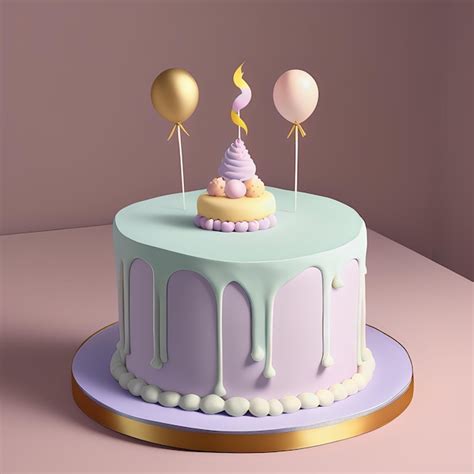 Premium AI Image | pastel birthday cake