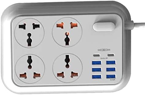 سعر MOXOM Surge Protection Extension Lead Strip Socket Power Strip USB