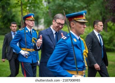 Aleksandar Vucic President Serbia Walking On Stock Photo 2187008985