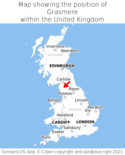 Where is Grasmere? Grasmere on a map