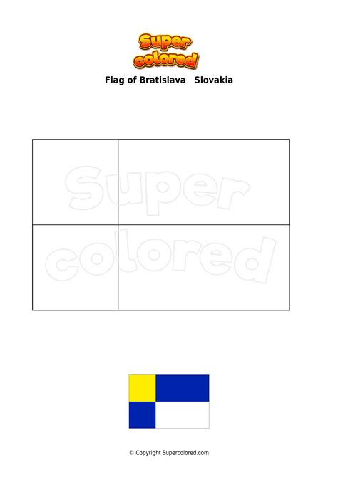 Coloring page Flag of Bratislava Slovakia - Supercolored.com