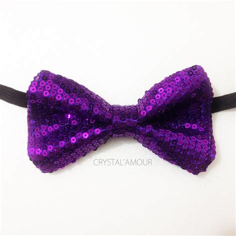 Stunning Purple Sequin Bow Tie Purple Bowtie With Quality Sequin