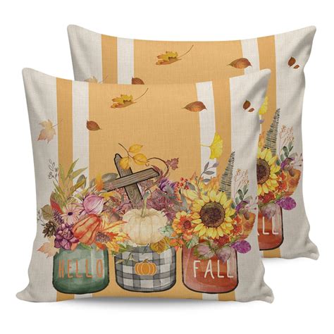 Pcs Outdoor Waterproof Pillowcase Sunflower Bee Butterfly Wood