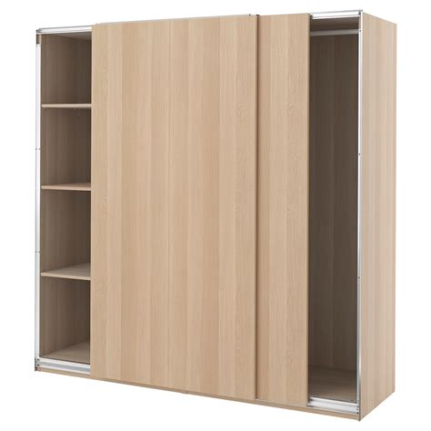 PAX HASVIK Wardrobe White Stained Oak Effect White Stained Oak