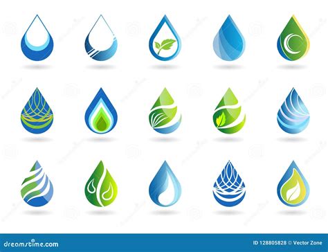 L Ensemble De L Eau Laisse Tomber L Ic Ne De Symbole Logo Conception