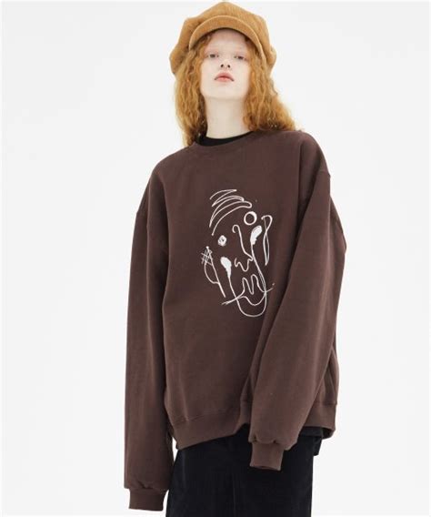 MUSINSA公式 CPGN STUDIO FLEECE LINED SWEATSHIRT PIERROT EMBROIDERED