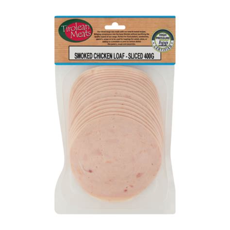 Tirolean Meats Sliced Smoked Chicken Loaf 400g Chicken And Turkey Slices Cooked Meats