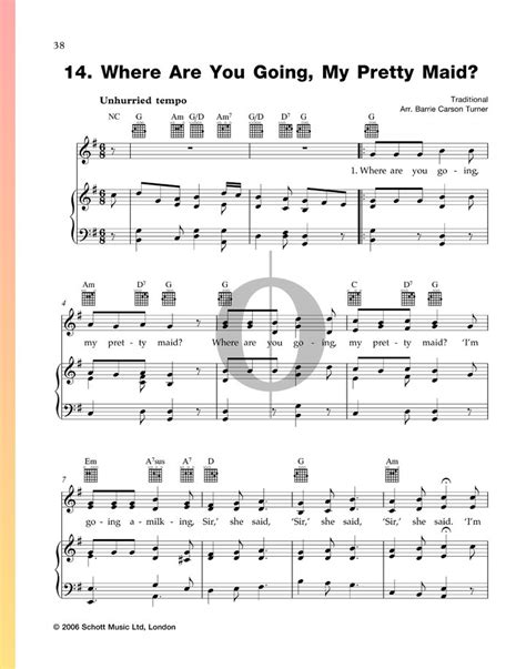 Where Are You Going My Pretty Maid Anonymous Piano Sheet Music OKTAV