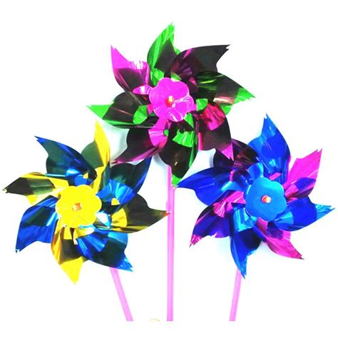 10pcs Plastic Thin Windmill Toy Spinner Pinwheel Whirl Self Assembly