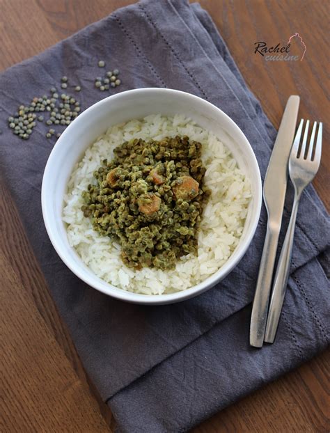 Curry De Lentilles Vertes Au Lait De Coco Rachel Cuisine