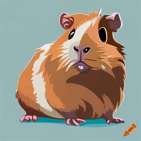 Cartoon Illustration Of Guinea Pigs