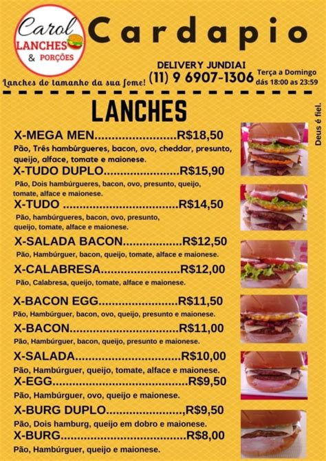 Card Pio De Lanches Modelos Lindos E Passo A Passo