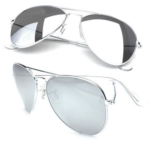 Aviator Sunglasses Silver Framesilver Mirror Lens 1104