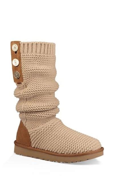 Ugg Purl Cardy Knit Boot In Cream Fabric Modesens