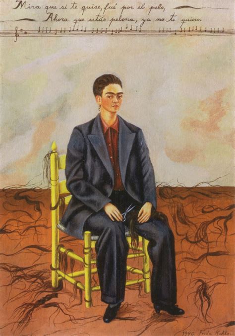 Self Portrait With Cropped Hair Cm By Frida Kahlo History