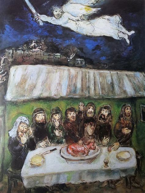 The Israelites Are Eating The Passover Lamb Photograph By Marc Chagall