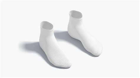 White Ankle Socks Fabric Sox Pair 3d Model By Rebrandy