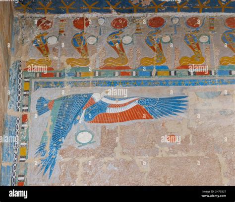 Vulture Goddess Nekhbet Wall Painting The Temple Of Hatshepsut Luxor