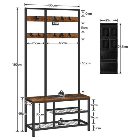 Garderobe Garderobenständer Kleiderständer Schuhregal mit Sitzfläche