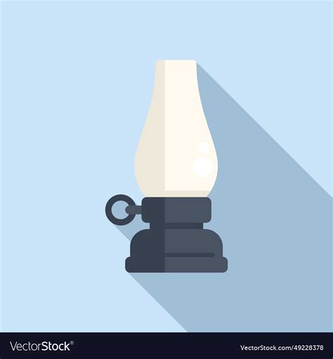 Kerosene Home Lamp Icon Flat Burner Oil Royalty Free Vector