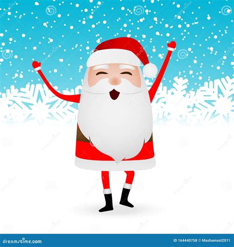 Cartoon Funny Santa Claus Dancing Stock Vector Illustration Of